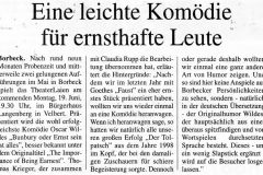 Bunbury oder Ernst sein ist alles Presse 1